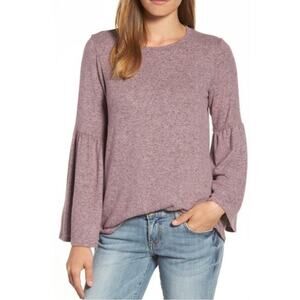 A.N.A • Dusty Rose Pink Bell Sleeve Cozy Fleece Top